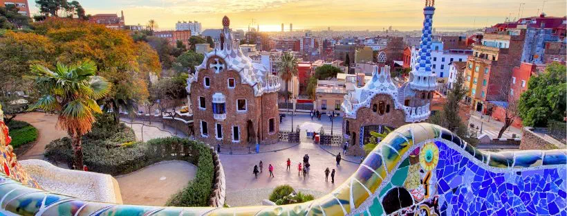 Vue du parc Guell à Barcelone 