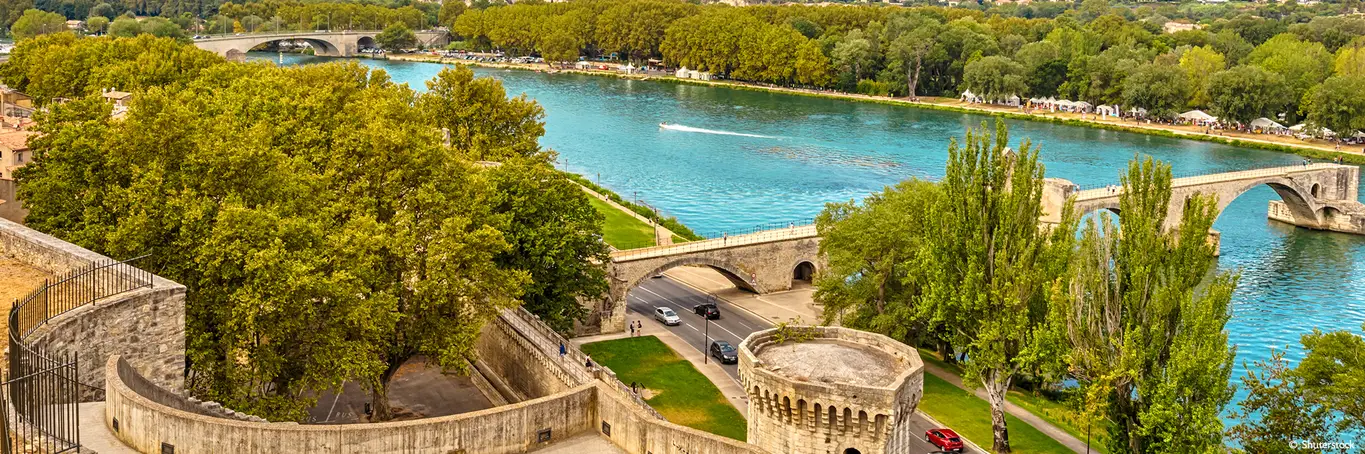 Paysage du Rhône à Avignon