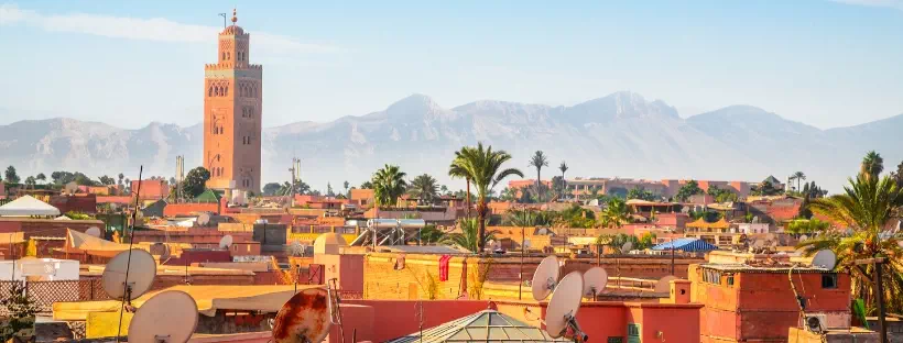 Vue sur le Maroc avec des habitations et paysage