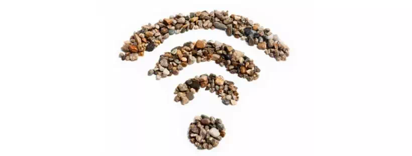 Sigle Wifi avec des cailloux